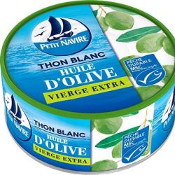 Petit Navire Thon Blanc Huile D'Olive : La Boite De 104 G Net Égoutté