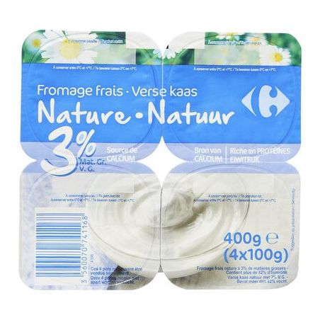 Carrefour 4X100G From Frais Nat 3% Crf