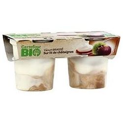 Carrefour Bio 2X125G Yaourt Brassé Sur Lit À La Chtaigne Crf