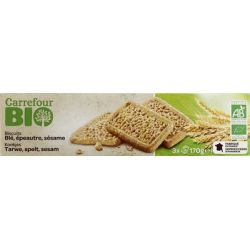 Carrefour Bio 170G Biscuits Blé - Epeautre Sésame Crf