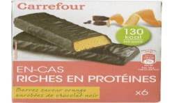 Carrefour 186G Barres Hyperproteinées Saveur Orange Enrobés Chocolat Crf