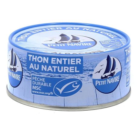 Petit Navire Thon Entier Naturel Albacore : La Boite De 112 G Net Égoutté