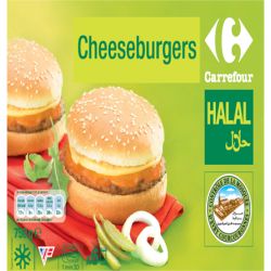 Carrefour 750G Cheeseburgers Surgelés X6 Halal Crf