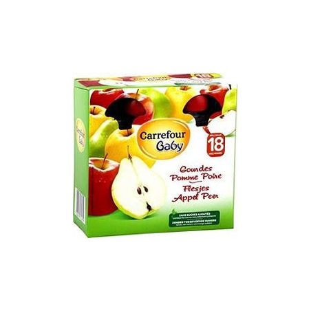 Carrefour Baby 4X90G Grdes Pomme Poire Crf Bb