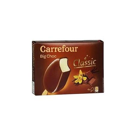 Carrefour 300G Glace Vanille Enrobée De Chocolat X4 Btonnets Géants Crf