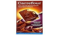 Carrefour 200G Tablette Chocolat Au Lait Noisettes Raisins Crf
