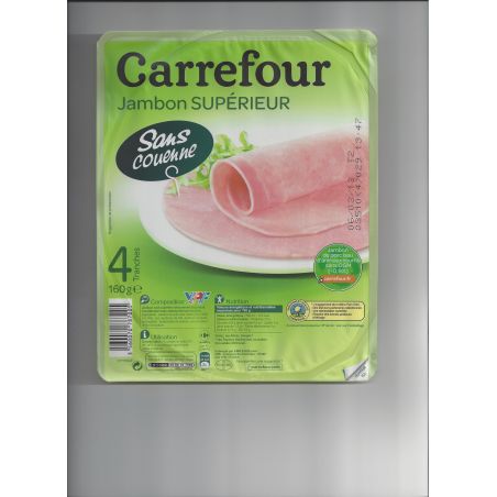 Crf Extra 160G Jambon Supérieur Découenné & Dégraissé X4 Tranches