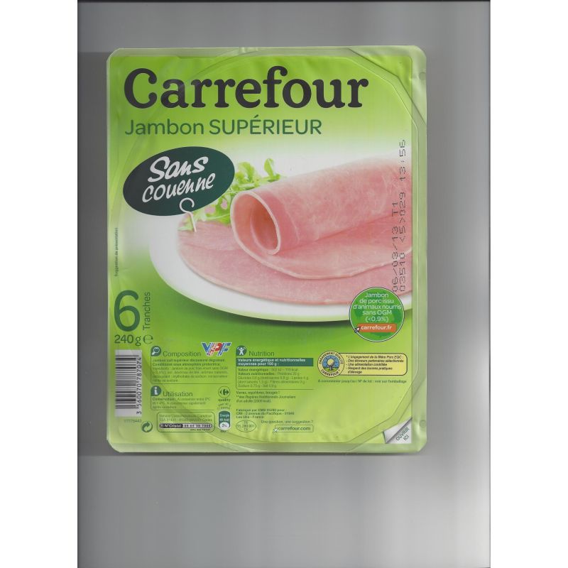 Carrefour 240G 6Tr Jambon Sup Dd Crf