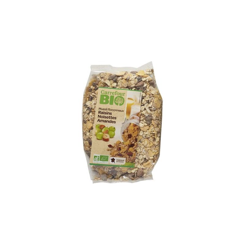 Carrefour Bio 500G Muesli Raisin Nois.Crf B