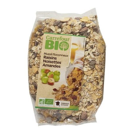 Carrefour Bio 500G Muesli Raisin Nois.Crf B