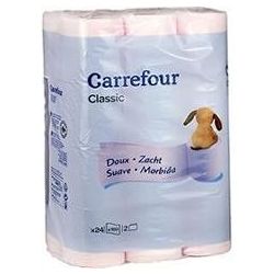 Crf Cdm X24 Rouleaux Papier Hygiénique 2 Plis Rose Confort