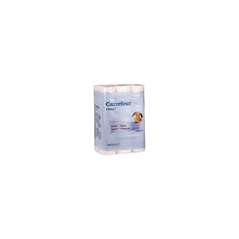 Crf Cdm X24 Rouleaux Papier Hygiénique 2 Plis Rose Confort