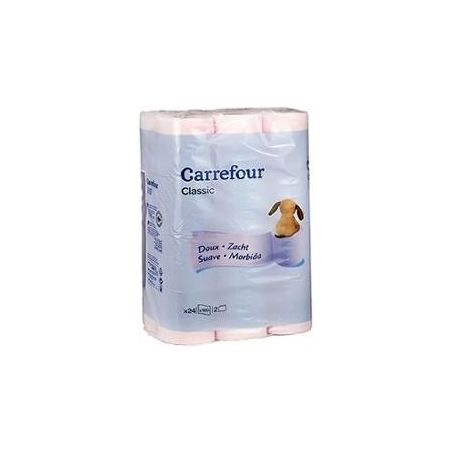Crf Cdm X24 Rouleaux Papier Hygiénique 2 Plis Rose Confort
