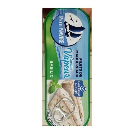Petit Navire Filets De Maquereaux Cuisson Vapeur Basilic 110G