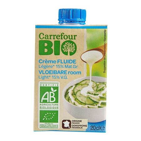 Carrefour Bio 3X20Cl Crème Uht 15% De Matières Grasses Crf