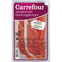 Carrefour 50G Jambon Sec Supérieur X2 Tranches Crf