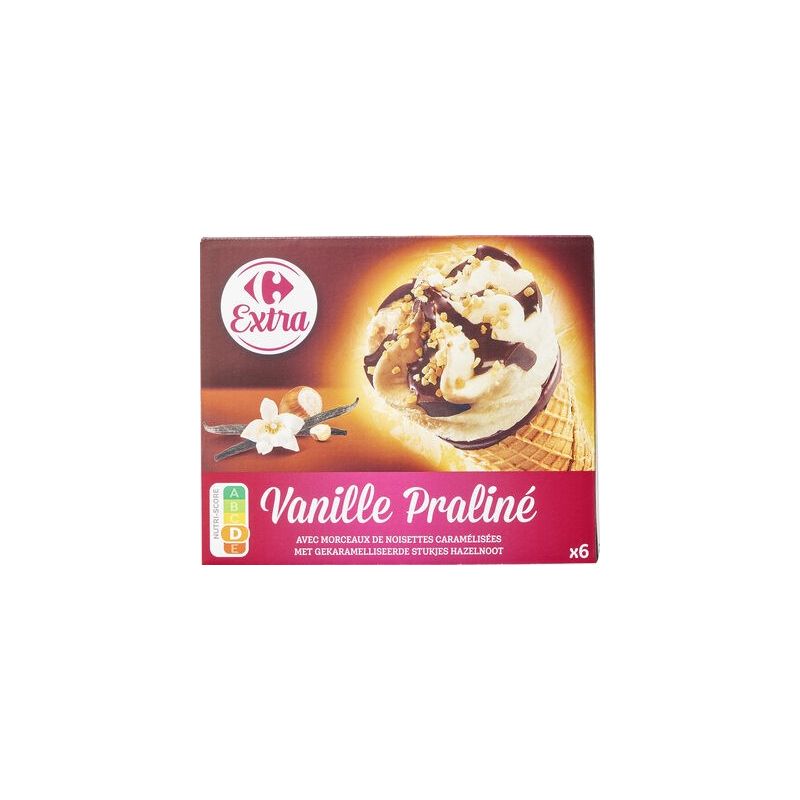 Crf Extra 408G 6 Cones Vanille Praliné