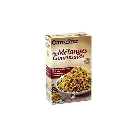 Carrefour 2X200G Mélanges Gourmands De Boulgour, Lentilles Et Petits Pois Crf