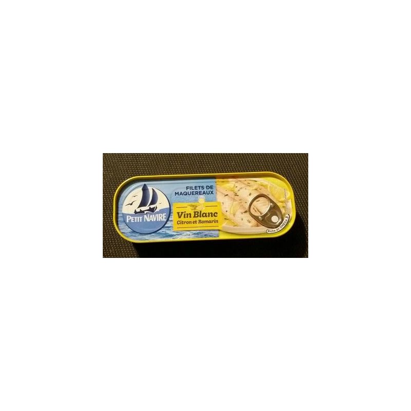 Petit Navire Filets De Maquereaux Vin Blanc Citron Romarin : La Boite 175 G
