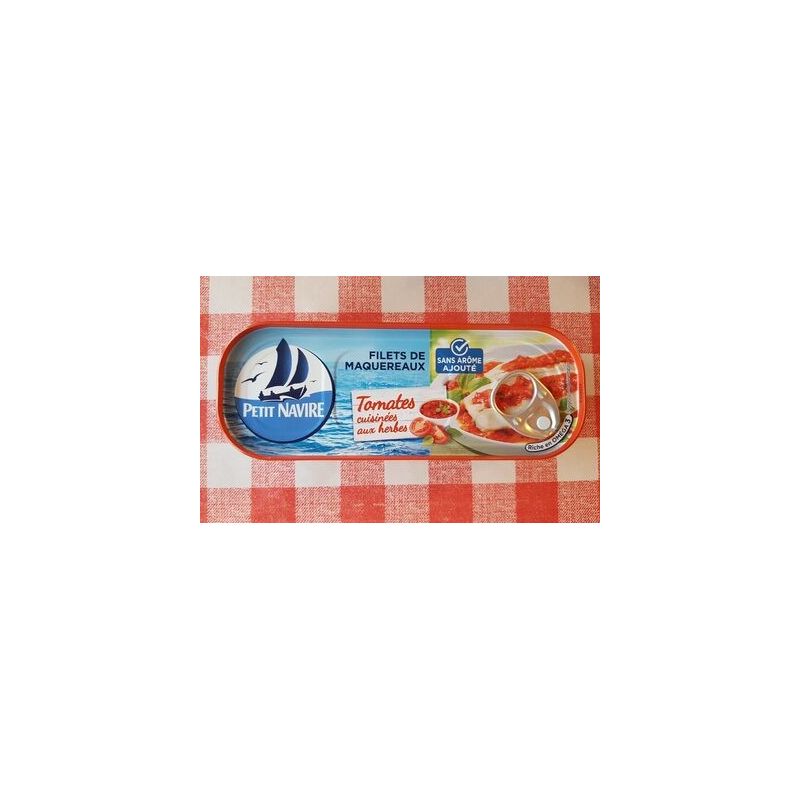 Petit Navire Filets De Maquereaux Tomates Cuisinées Aux Herbes Sans Arômes Ajouté 169G