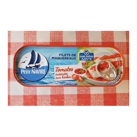 Petit Navire Filets De Maquereaux Tomates Cuisinées Aux Herbes Sans Arômes Ajouté 169G