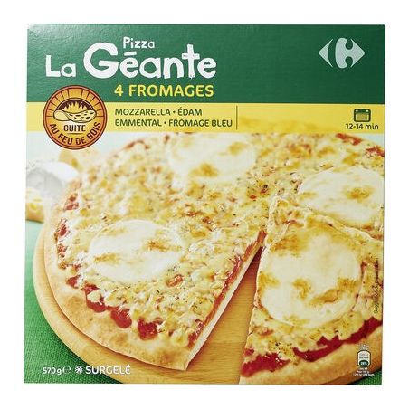 Carrefour 570G Pizza Géante Aux 4 Fromages Crf