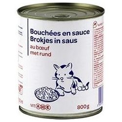 Pp Blanc 800G Ptée Pour Chats Aux Boulettes De Bœuf