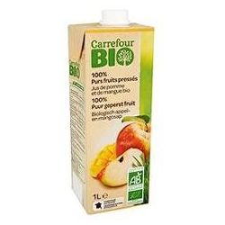 Carrefour Bio 1L Brique De Pur Jus Pomme Mangue Crf
