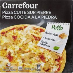 Carrefour 400G Pizza Au Poulet Cuite Four En Pierre Crf