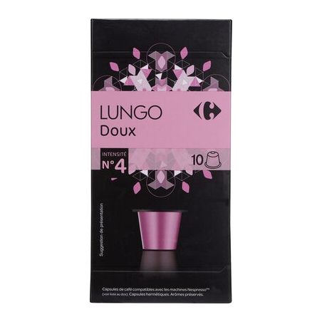 Carrefour 10X Capsules Lungo Doux Crf