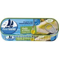 Petit Navire Filets De Maquereaux Msc Sans Peau Huile Olive : La Boite 145G