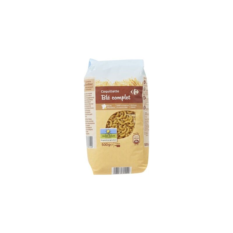 Carrefour 500G Sachet De Coquillette Au Blé Complet Crf