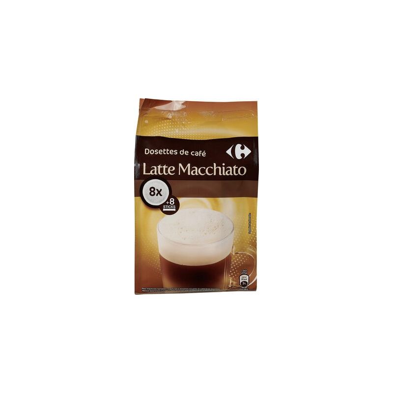 Carrefour 168G Dosettes De Café Latte Macchiato + Sticks X8 Crf