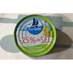 Petit Navire Thon Entier À L'Huile D'Olive -25% Sel 160G