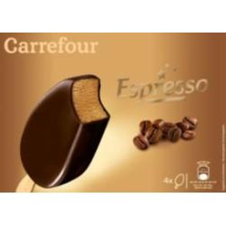 Carrefour 70G X4 Glaces Chocolat Noir Coeur Café Crf Extra