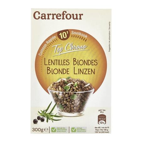 Carrefour 300G Lentilles Blondes 10Mn Crf