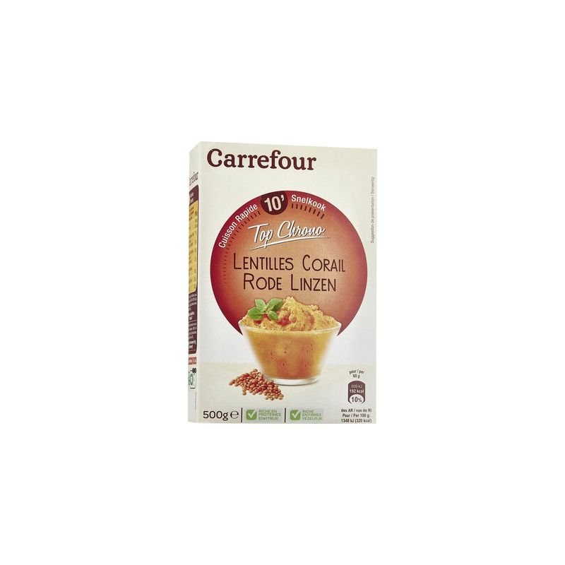 Carrefour 500G Lentilles Corail 10 Mn Crf