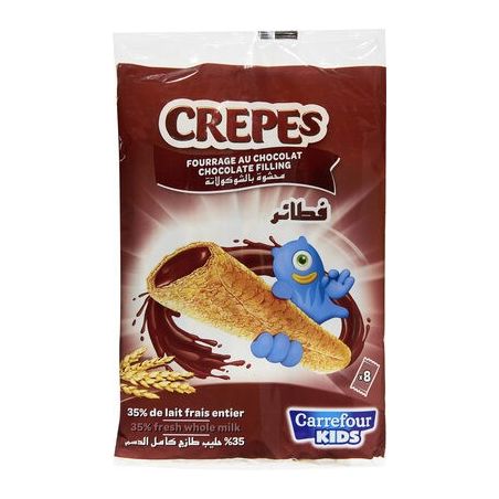 Carrefour Kids 256G Crêpes Fourrées Choco X8 Sans Alcool Crf