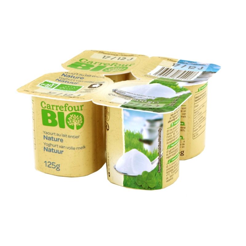Carrefour Bio 4X125G Yaourts Nature Crf