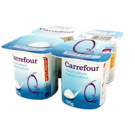 Carrefour 4X125G Yaourt Nature 0% Mg Crf Light