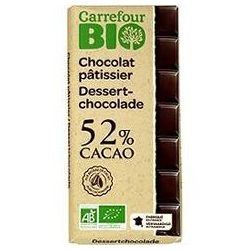 Carrefour Bio 200G Tablette Chocolat Dessert 52% Cacao Crf