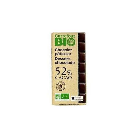 Carrefour Bio 200G Tablette Chocolat Dessert 52% Cacao Crf
