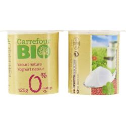 Carrefour Bio 4X125G Yaourts Nature 0% Mg Crf