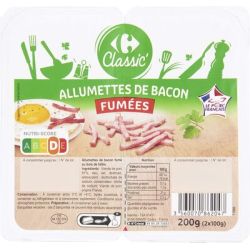 Carrefour 2X100G Allumet.Bacon Fume Crf
