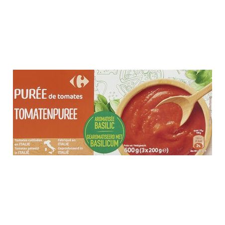 Carrefour 3X200G Puree Toma Basilic Crf