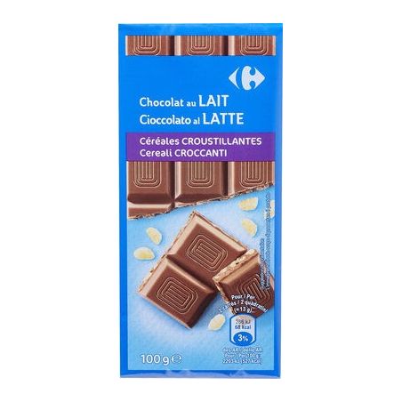 Carrefour 2X100G Lot Tablette Chocolat Au Lait Riz Crf