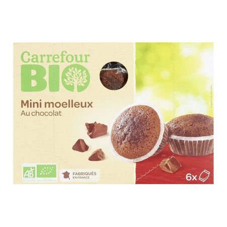 Carrefour Bio 200G Mini Moelleux Au Chocolat X6 Crf