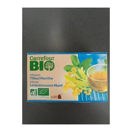 Carrefour Bio X20 Infusion Tilleul Menthe Crf