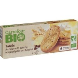 Carrefour Bio 130G Sablés Aux Pépites De Chocolat Crf
