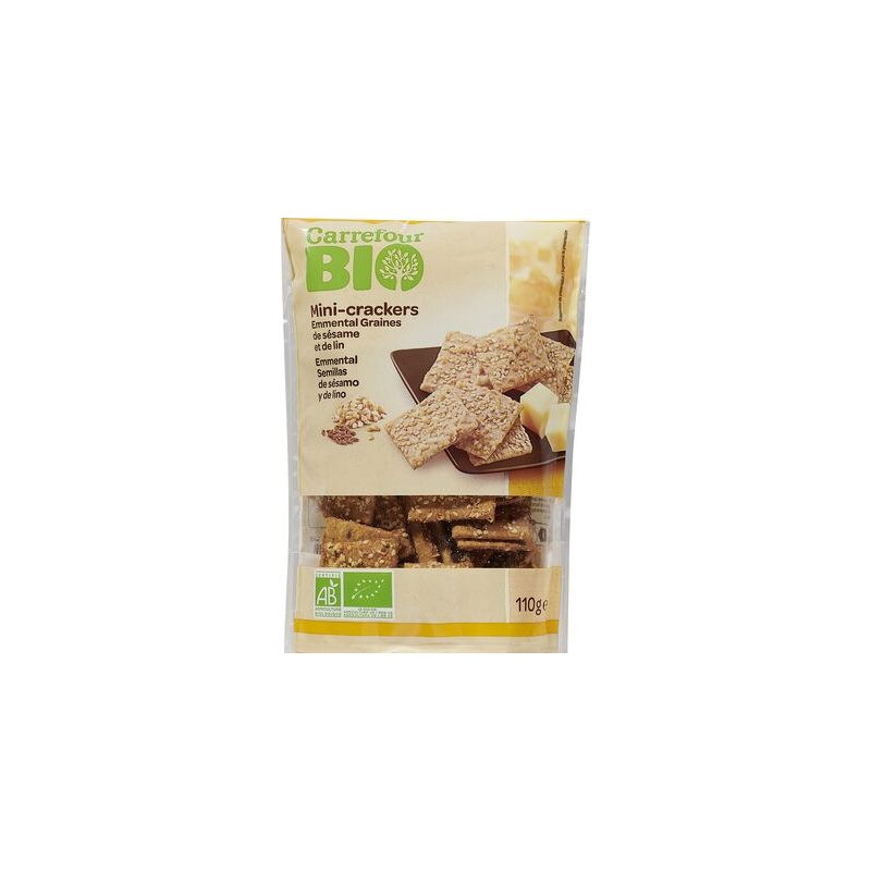 Carrefour Bio 110G Mini Crackers Au Fromage Et Graines Crf